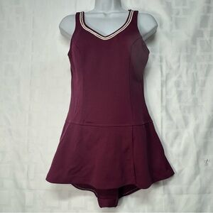 JCPenney Red Chemise with V-Neckline and Skirted Bottom